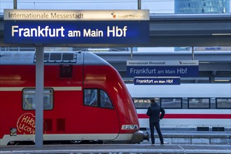 Frankfurt am Main main station, tracks, platforms, trains, Hesse, Germany, Europe