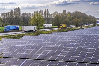 Solar park near Neukirchen-Vluyn, along the A40 motorway, over 10, 000 solar modules spread over 4