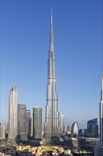 Burj Khalifa tallest building in the world in Downtown Dubai, United Arab Emirates, Asia