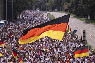 Fan march, German football fans march to the quarter-final Spain versus Germany, UEFA EURO 2024,