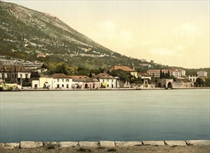 Gravosa, Dubrovnik, district of Gruz, general view, Dalmatia, Croatia, Austro-Hungary, digitally