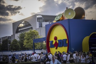 Scenes in the fan zone on Platz der Republik in front of the Reichstag building taken in Berlin, 29