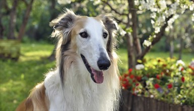 Pets, dog, borzoi, greyhound, recognised Russian dog breed, AI-generated, AI-generated, AI