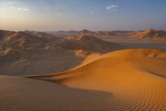 Sand dunes in the Rub Al Khali desert, the world's largest sand desert, Empty Quarter, Oman, Asia