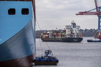 Feeder vessel, Nordic Italia leaves EUROGATE Container Terminal, Waltershofer Hafen, Hamburg,