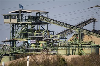 Holemans gravel works, near Rees, gravel and sand extraction on the Lower Rhine, Germany, Europe