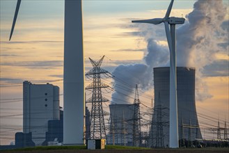 Lignite-fired power plant, RWE Power AG Niederaußem power plant, wind power plants, 2 units were