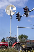 A mini wind power plant in the small Dutch town of Haarlemmermeer supplies the traffic lights at a