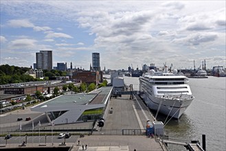 Europe, Germany, Hanseatic City of Hamburg, Elbe, harbour, passenger ship Europa 2 at the jetty,