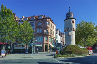 Herstallturm in the historic centre of Aschaffenburg in Bavaria, Germany, Europe