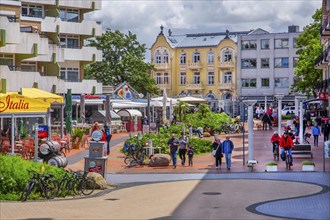 Centre with hotels in the district of Duhnen, North Sea spa town of Cuxhaven, North Sea coast,