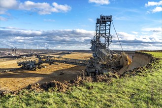 Opencast lignite mine Garzweiler 2, bucket wheel excavator, near the hamlet of Lützerath,