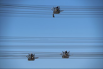 Construction of a new line route, 380 KV extra-high-voltage line between Osterath and Gohr, near