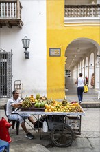 Street vendor of fruits, Cartagena, Colombia, South America