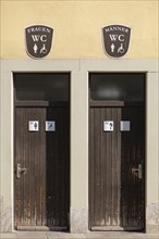 Public toilets in the city, Kitzingen, Lower Franconia, Bavaria, Germany, Europe