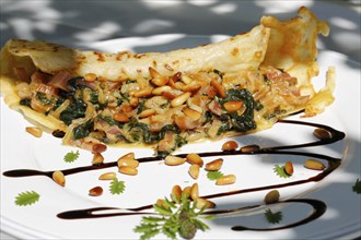 Swabian cuisine, stuffed pancakes with chard and pine nuts, vegetarian, hearty, savoury, typical