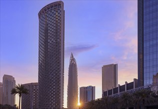 UAE, Dubai downtown financial skyline and business shopping center near Dubai Mall