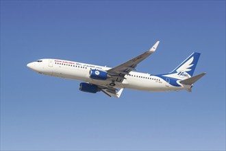 A Boeing 737-800 aircraft of Badr Airlines with the registration ST-BDS at the airport in Dubai,