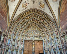 Church, entrance, portal, Freiburg Minster