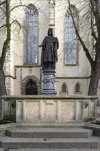 Fountain of First King of Germany Henry the Fowler in front of the Franciscan Monastery, Meissen,