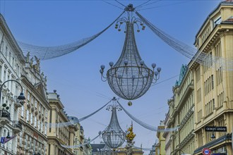 Christmas lights in the Graben pedestrian zone, Vienna, Austria, Europe