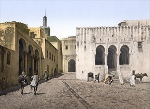 Palace of Justice in Tangier, Morocco, Historical, digitally restored reproduction from a 19th