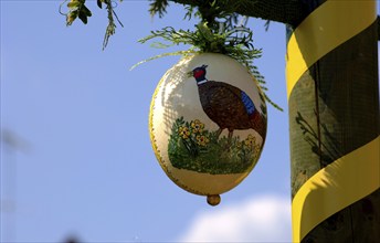 Easter custom, Easter fountain in Franconian Switzerland, detail, here in Bieberbach, district of