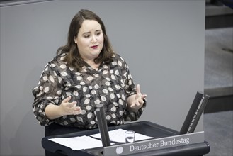 Ricarda Lang, Federal Chairwoman of Bündnis 90/DIE Grünen, recorded in the German Bundestag on the