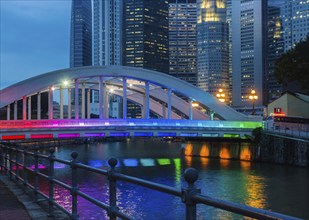 Rainbow coloured bridge in Singapore city centre