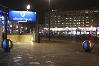 Lockdown, Germany shuts down. Empty Alexanderplatz, Berlin, 16.12.2020