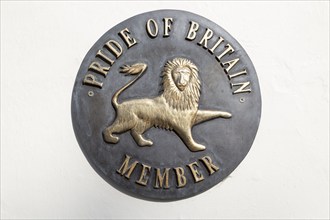 Sign for Pride Of Britain Hotels consortium at Swan Hotel, Lavenham, Suffolk, England, UK