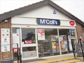 McColl's newsagent convenience store shop and Post Office, Hollesley, Suffolk, England, UK