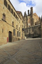 Palace of Justice and cathedral, Plasencia, Caceres province, Extremadura, Spain, Europe