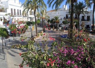 Plaza de Espana, Vejer de la Frontera, Cadiz Province, Spain, Europe