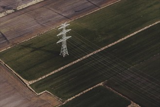 Electricity pylons, photographed near Marne, 25/03/2024