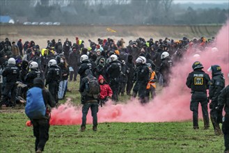 Violent clashes between thousands of demonstrators and the police, after a demonstration against