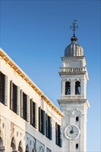 Steeple of San Girgio dei Greci, church, city trip, holiday, travel, tourism, lagoon city,