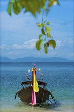 Longtail boat near Krabi, weather, sky, nature, beach, beach holiday, beach holiday, asian,