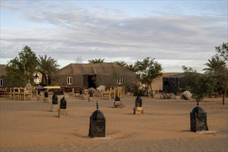 Desert camp in the desert, Erg Chebbi, Sahara, Merzouga, Morocco, Africa