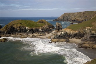 Coastal scenery near Kynance Cove, Lizard Peninsula, Cornwall, England, UK