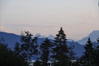 Mountain world at Walchensee, end of August, Bavaria, Germany, Europe