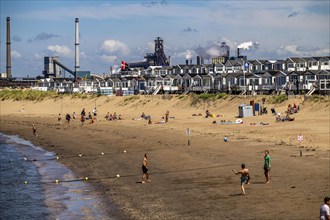 The Tata Steel steel and smelting works in IJmuiden, Velsen, North Holland, Netherlands, largest