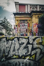 Grafitti, against the right, Nazis, slogan, urban, street scene, scene, Neue Flora,