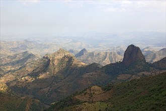 Landscape in the highlands of Abyssinia, Semien Mountains, Ethiopia, Africa