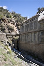 HEP electricity generation River Rio Poqueira gorge valley, High Alpujarras, Sierra Nevada, Granada