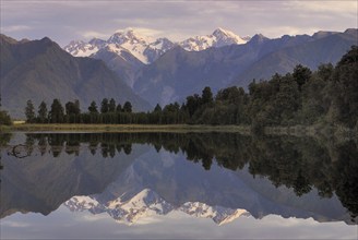 Mt Tasman and Mt Cook, South Island, New Zealand, Oceania