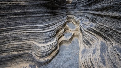 Las Grietas volcano columns, Lanzarote, Canary Islands, Spain, Europe