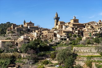 The village of Valldemossa, in the north-west of the island, Serra de Tramuntana, Majorca, Spain,