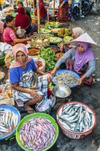 Traditional authentic food market, vendor, woman, fruit, vegetable, fish, fresh, food, nutrition,