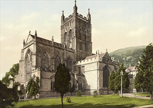 Great Malvern Priory Church in the West English town of Great Malvern in the county of